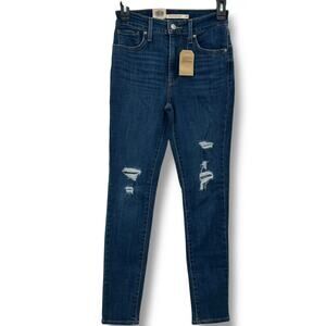NEW Levi's High Rise Skinny Jeans Size 0 / 25 Short Petite Distressed hi waist